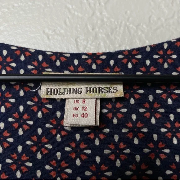 Holding Horses Anthropologie Blue Pink Dip Dye Ombré Tassel Peasant Dress - Picture 9 of 13